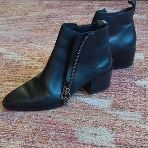Donald J. Pliner Black Leather Ankle Booties